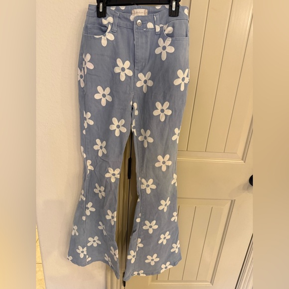 Altar’d State Blue Floral Flare Pants size small - Picture 3 of 7